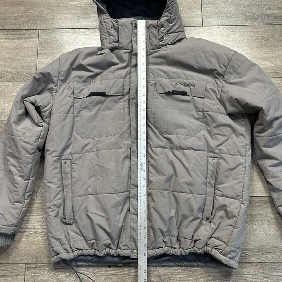 Columbia Jacket Insulated Coat Men's Size XXL Gray Hooded Waterproof - Picture 6 of 6